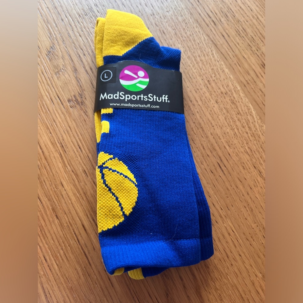 Boys Socks by Mad Sports Stuff Basketball  Logo Crew Socks large